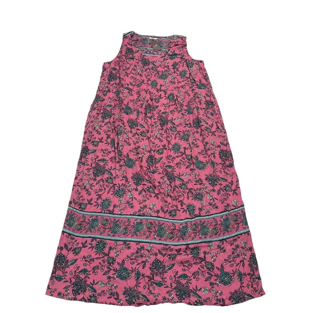 NWT J.Jill Womens XL Tall Dreamscape Border-Print Maxi Dress Floral Girly Resort - Picture 2 of 10